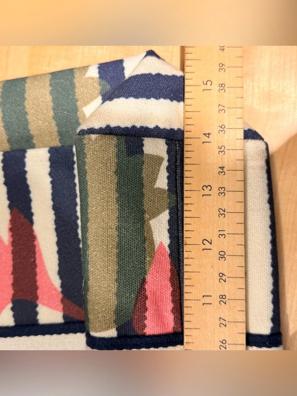 Talbots Flowers & Stripes Canvas Tote Bag striped pattern colorful floral